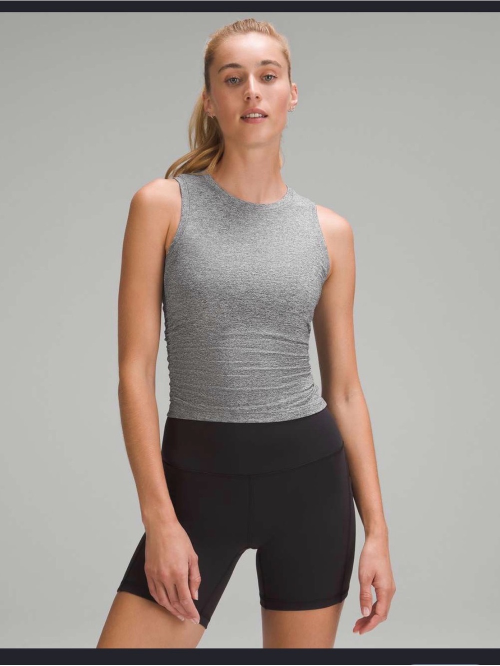 lululemon athletica Heather Gray Sleeveless Crop Tank